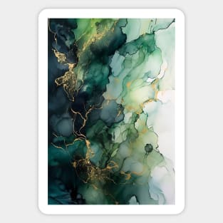 Green Nature - Abstract Alcohol Ink Art Sticker